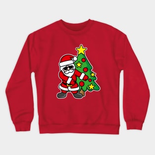 Santa Claus Christmas tree FLOSS FLOSSING Christmas tree Crewneck Sweatshirt